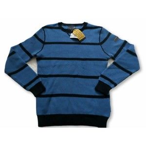 NAUTICA SWEATER MENS CREW-NECK SIZE XXL BLUE & BLACK LONG SLEEVES NEW WITH TAGS
